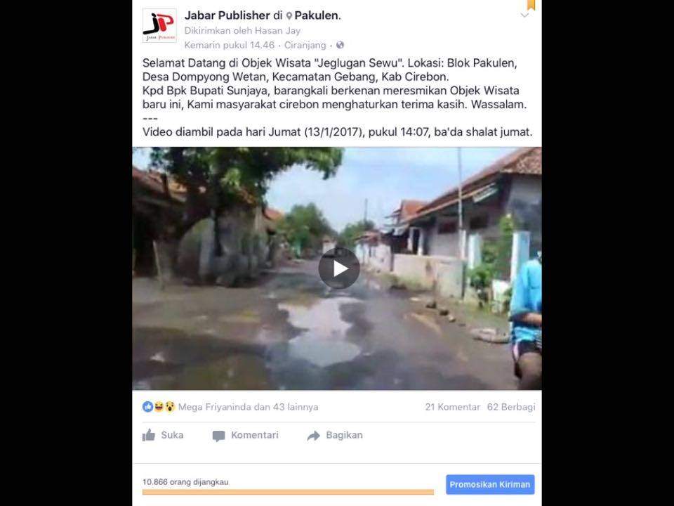 Objek Wisata "Jeglugan Sewu" Viral Di Medsos Warga Cirebon