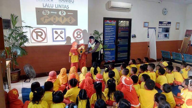 Siswa TK Islam Al Manshuriyah "Geruduk" Mapolrestro Bekasi