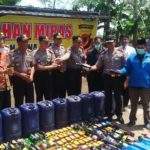 311 Liter Ciu dan 622 Botol Miras Dimusnahkan Di Polsek Pabuaran