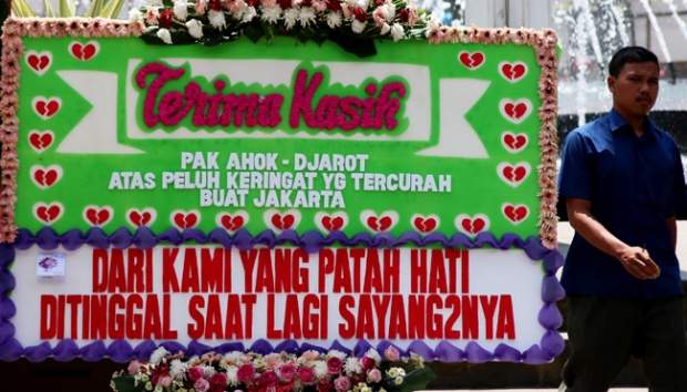 Diperkirakan Karangan Bunga Untuk Ahok-Djarot Sudah Mencapai 1000 Buah