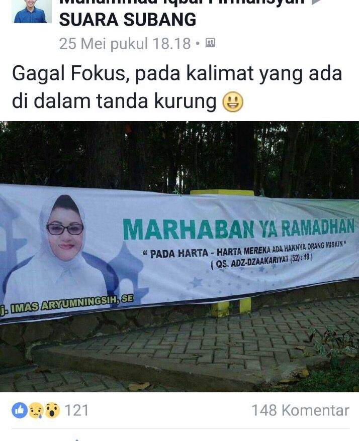 Heboh! Spanduk Bertuliskan "Adz-Dzaakariyat" Dari Plt Bupati Subang