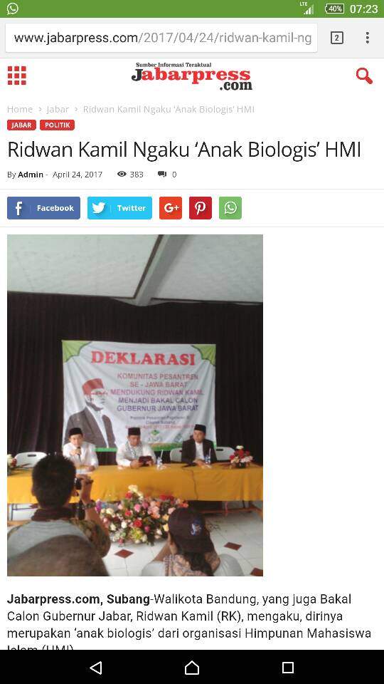 Setelah ‘Anak Biologis HMI’, Akankah RK Jadi Sunan Kali Citepus?