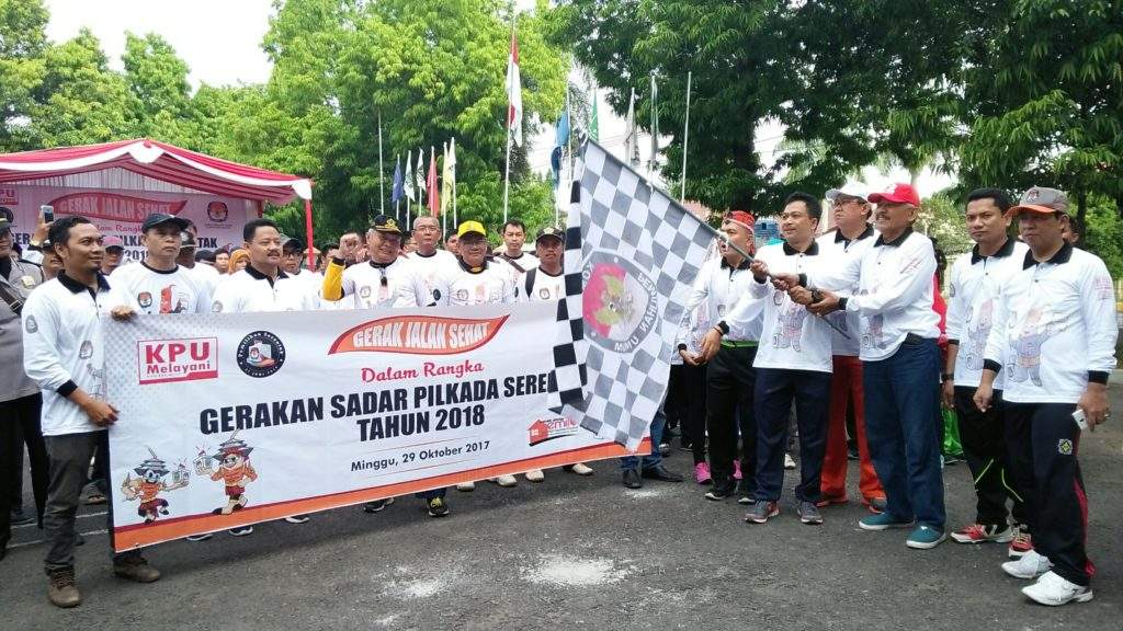 KPU Kab Cirebon Ingatkan Pilkada Serentak 2018 Melaui Gerak Jalan Sehat