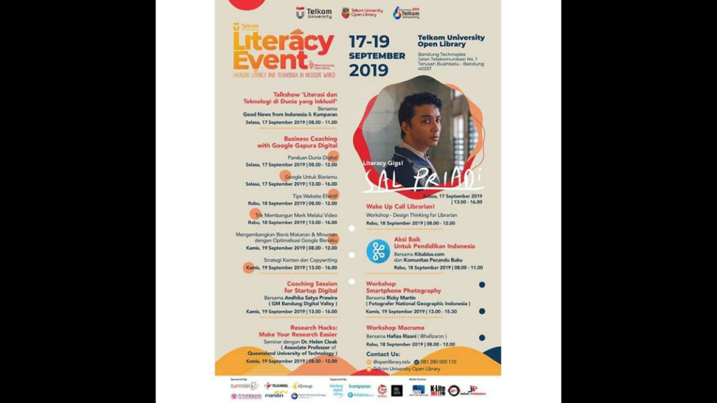 OpenLibrary Telkom University Gelar "Literacy Event 2019" Diisi Sembilan Sesi Acara Keren OpenLibrary Telkom University Gelar "Literacy Event 2019" Diisi Sembilan Sesi Acara Keren