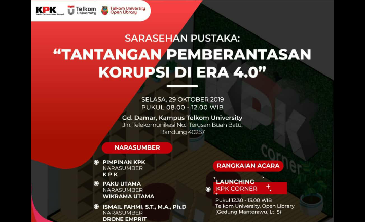 KPK - Perpus Telkom University Gelar Saresehan Lawan Korupsi