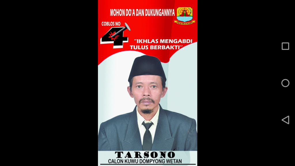 Ono Calon Kuwu No 4, Siap Majukan Desa & Sejahterakan Warga Dompyong Wetan