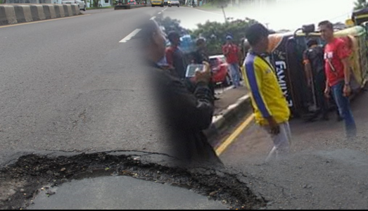 "Gegara Pekerjaan Tak Becus", Jalur Pantura Cirebon Angker! Ini Buktinya