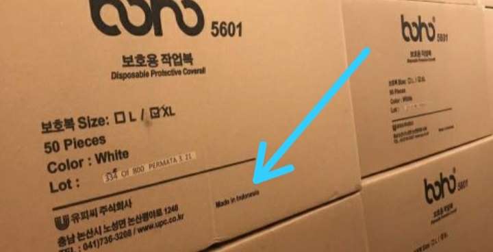 Datang Dari China, Tapi Kardus APD Bertuliskan 'Made In Indonesia'