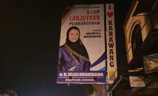 Perkotaan Karawang (Kini) Terhias Baliho Bupati "S14P Lanjutkan Pembangunan"
