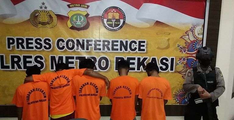 Lima Penggasak Minimarket di Bekasi Ditangkap