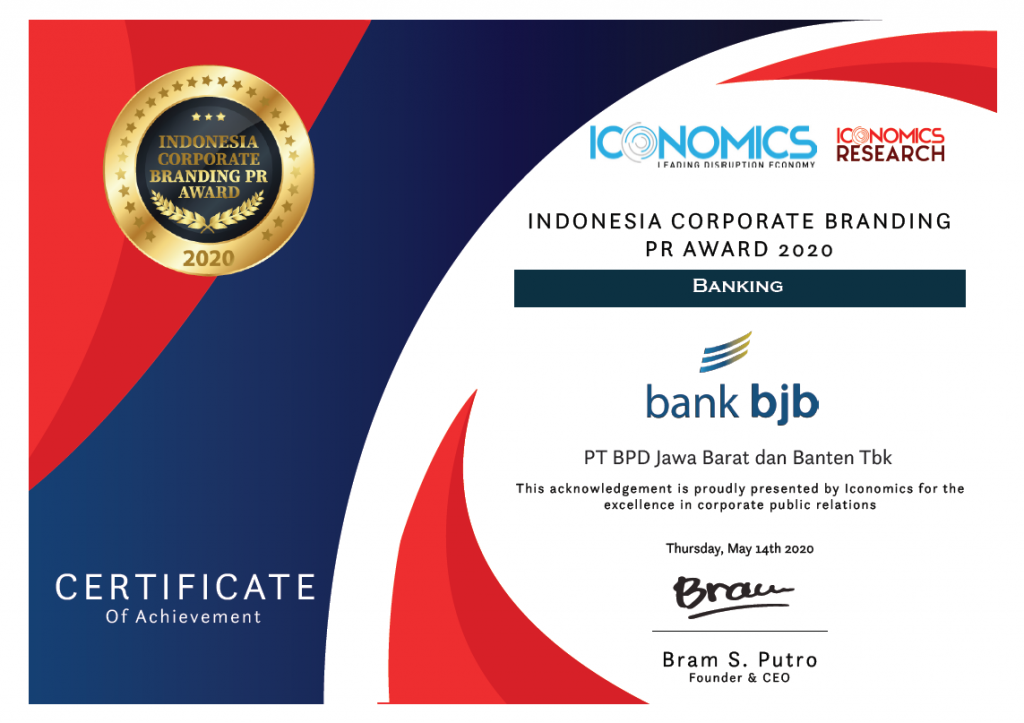 bank bjb Raih Indonesia Corporate PR Award 2020
