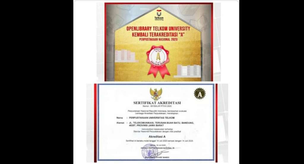 Lagi, OpenLibrary Telkom University Raih Akreditasi A dari Perpusnas RI