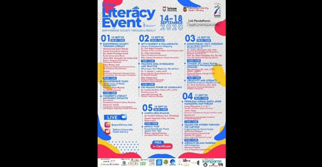 Tel-U Open Library Gelar Literacy Event 2020 Secara Virtual Tel-U Open Library Gelar Literacy Event 2020 Secara Virtual