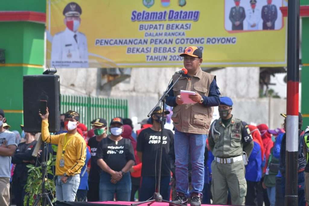 Pemkab Bekasi Gelar Apel Siaga Bencana dan Pekan Gotong Royong Bekasi Bebas Banjir