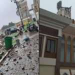 Menara Masjid Islamic Center Patah Lalu Timpa Mobil