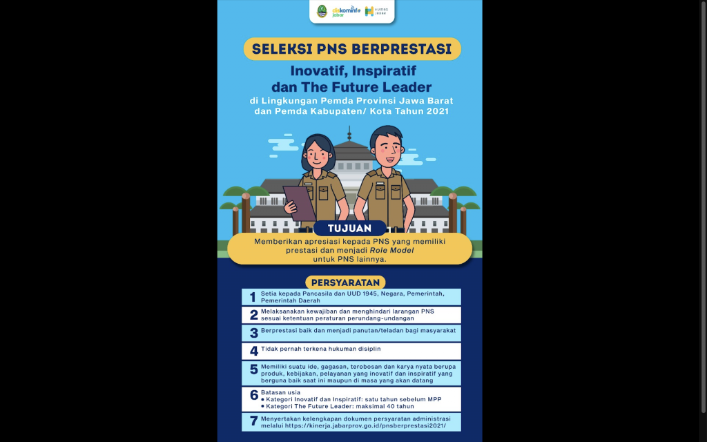 Pemprov Jabar Beri Apresiasi untuk PNS Berprestasi, Inovatif, & Inspiratif Pemprov Jabar Beri Apresiasi untuk PNS Berprestasi, Inovatif, & Inspiratif