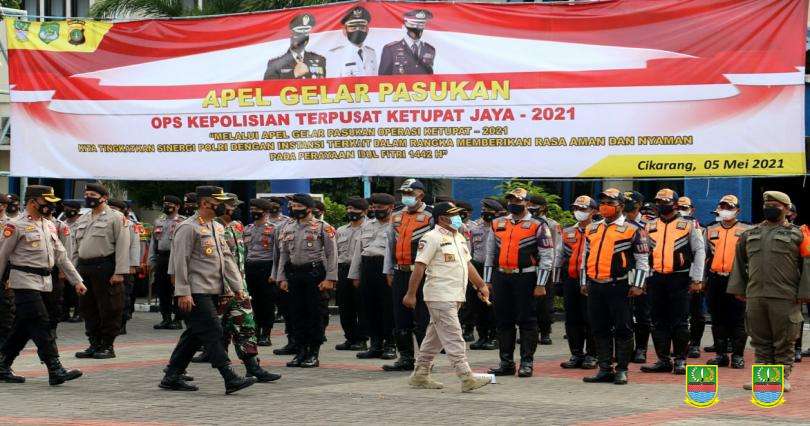 Bupati Bekasi Pimpin Apel Gelar Pasukan Operasi Ketupat Jaya 2021