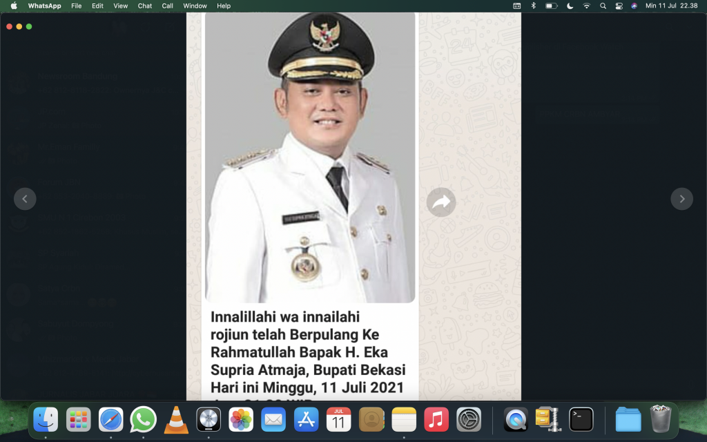 Sempat Dirawat Akibat Covid, Bupati Bekasi Wafat