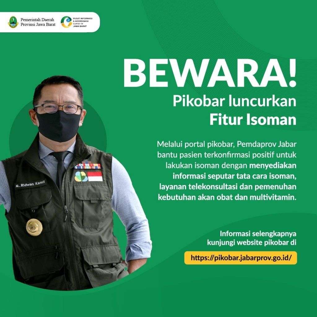 Cegah Kegawatan Covid, Pikobar Luncurkan Fitur Isolasi Mandiri