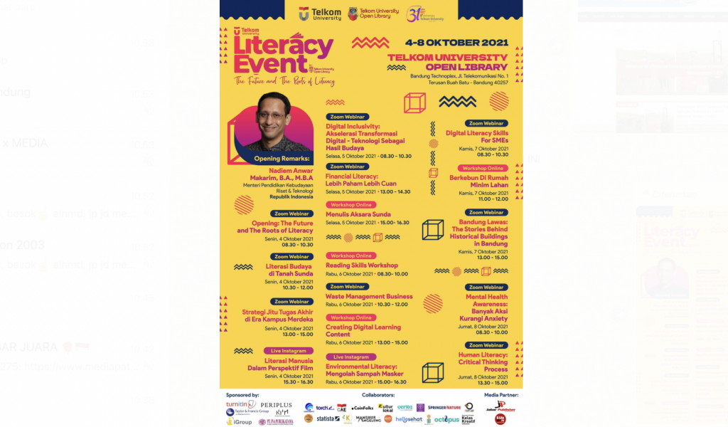 Mendikbud Buka "The 8th Tel-U Literacy Event 2021" Mendikbud Buka "The 8th Tel-U Literacy Event 2021"