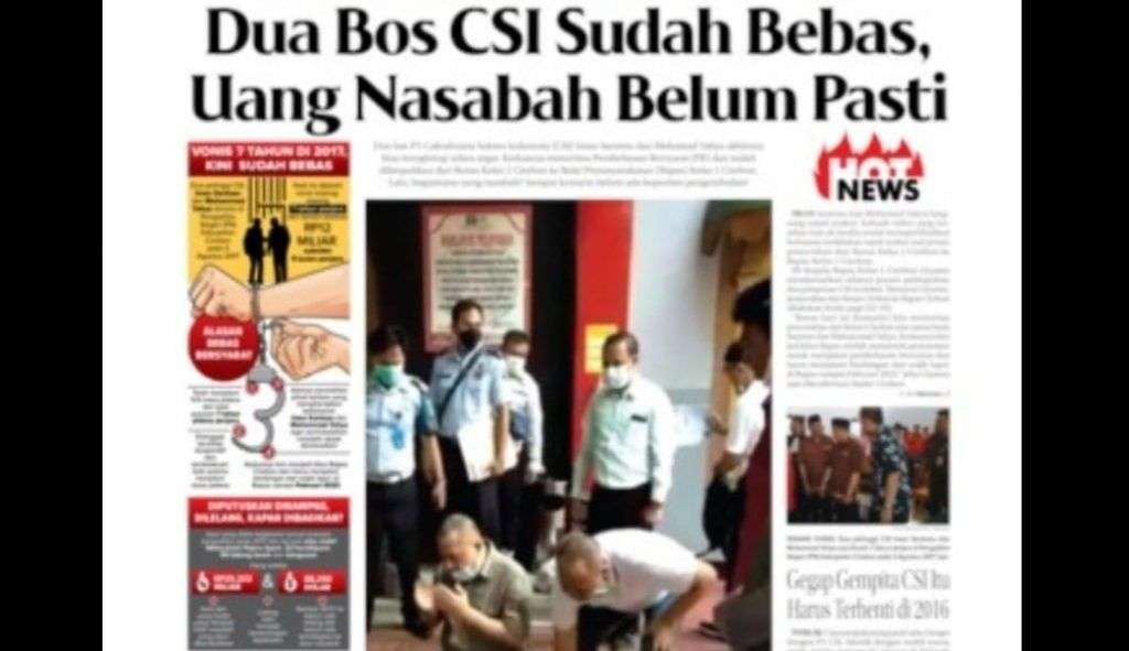 Dua Bos CSI Bebas, Korban Inginkan Duit Mereka Cepat Kembali