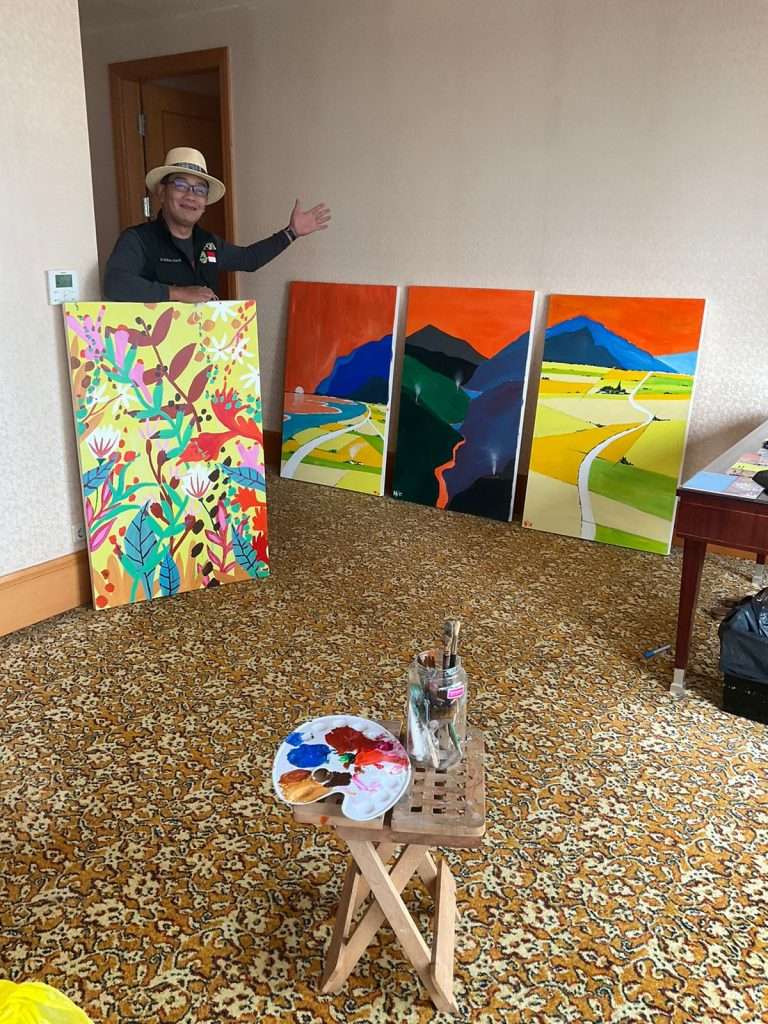 Tiga Hari Karantina, Ridwan Kamil Hasilkan Empat Karya Lukisan