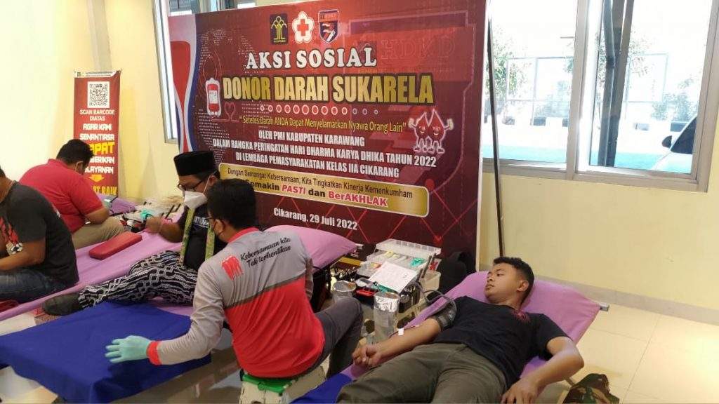 Peringati HDKD Ke 77, Lapas Kelas IIA Giat Donor Darah