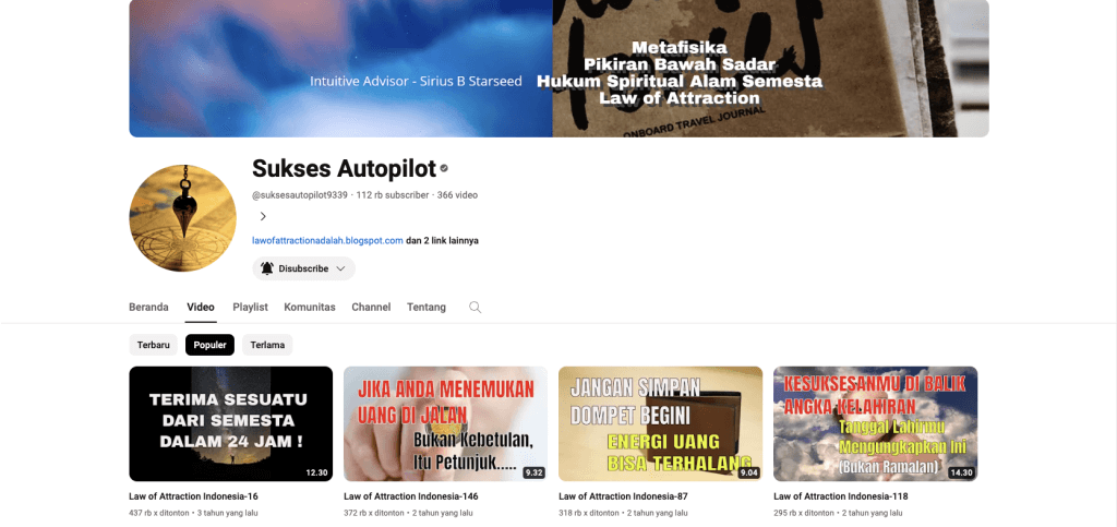 Channel YouTube Sukses Autopilot, Harta Karun yang Wajib Digali Untuk Sukses Lahir Bathin 