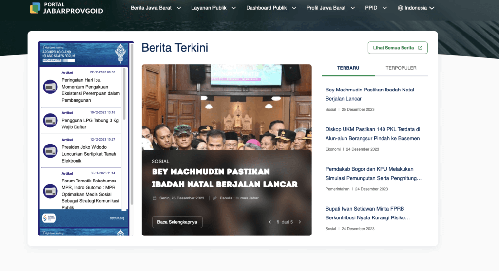 Jabar Raih Juara 1 Kategori Website Terbaik Tingkat Provinsi 2023