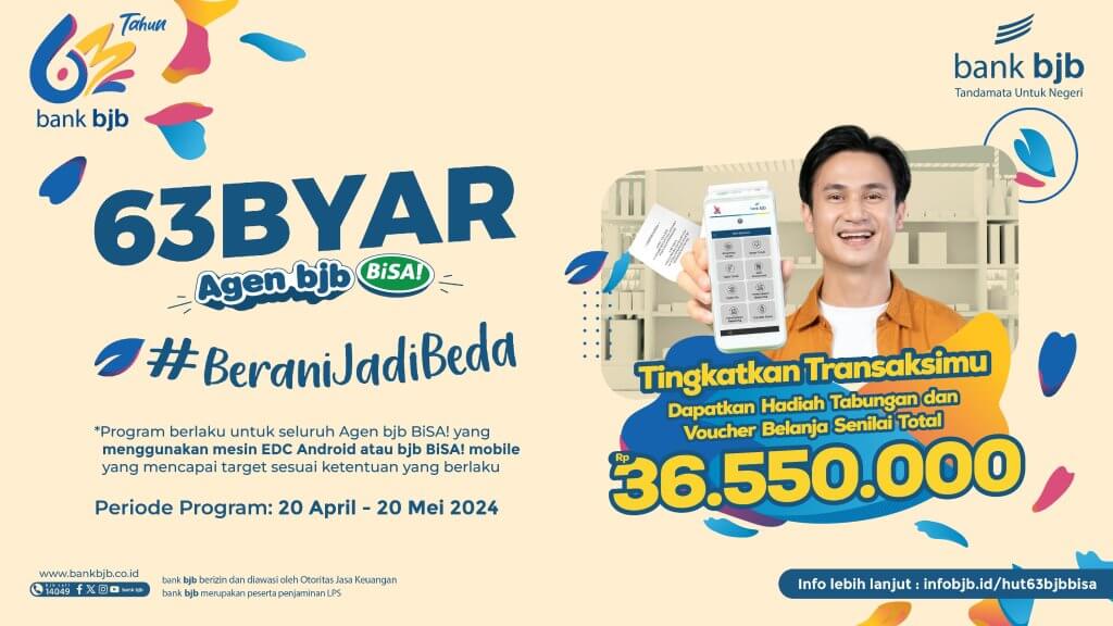 bank bjb Merayakan Ulang Tahun ke-63 dengan Program Gebyar Agen bjb BiSA! bank bjb Merayakan Ulang Tahun ke-63 dengan Program Gebyar Agen bjb BiSA!