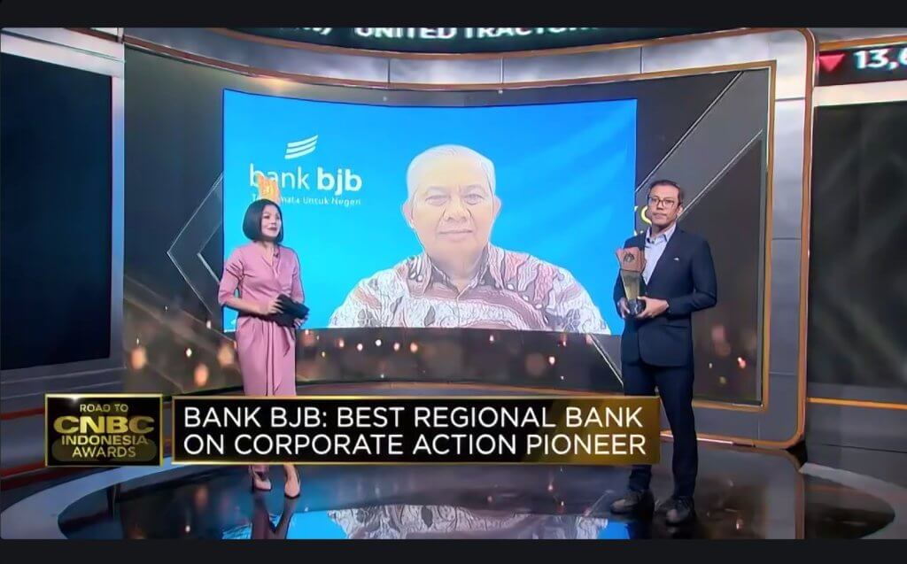 Bank bjb Raih Penghargaan Best Regional Bank on Corporate Action Pioneer Dalam Ajang Road to CNBC Indonesia Awards 2024