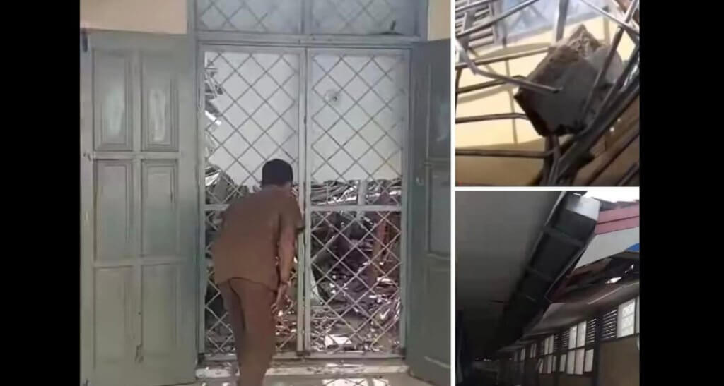 Atap SMPN 1 Talun Ambruk, Dikabarkan Belasan Orang Luka Atap SMPN 1 Talun Ambruk, Dikabarkan Belasan Orang Luka