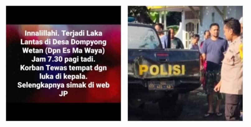 Laka Lantas di Dompyong Wetan: Pemotor Tewas di Tempat, Pelajar Luka-luka