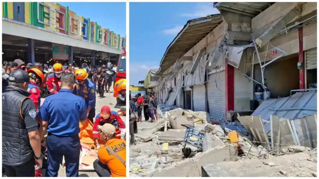 Pasar Soreang ambruk