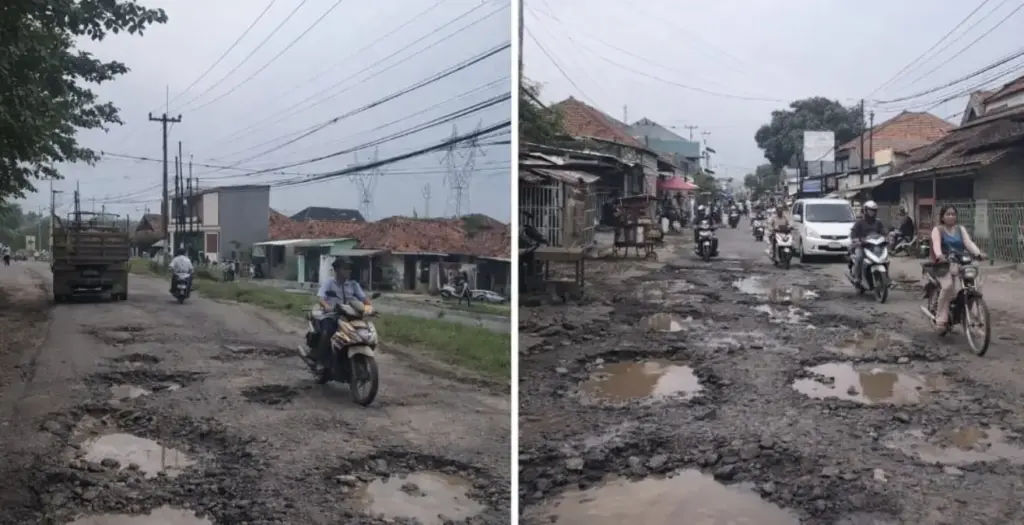 Kontras! Jalan Sutajaya Mulus Dibeton, Tapi Hulubanteng dan Waled Masih Rusak Jl. P. Sutajaya