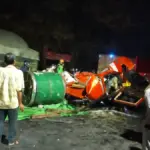 Truk pengangkut baja ringsek di Ender pangenan