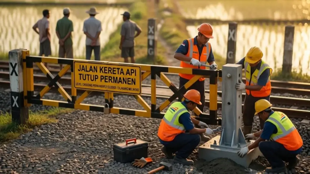 Penutupan perlintasan KA