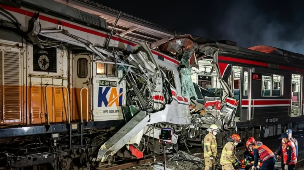 Laka KRL dan Kereta jarak jauh di Bekasi
