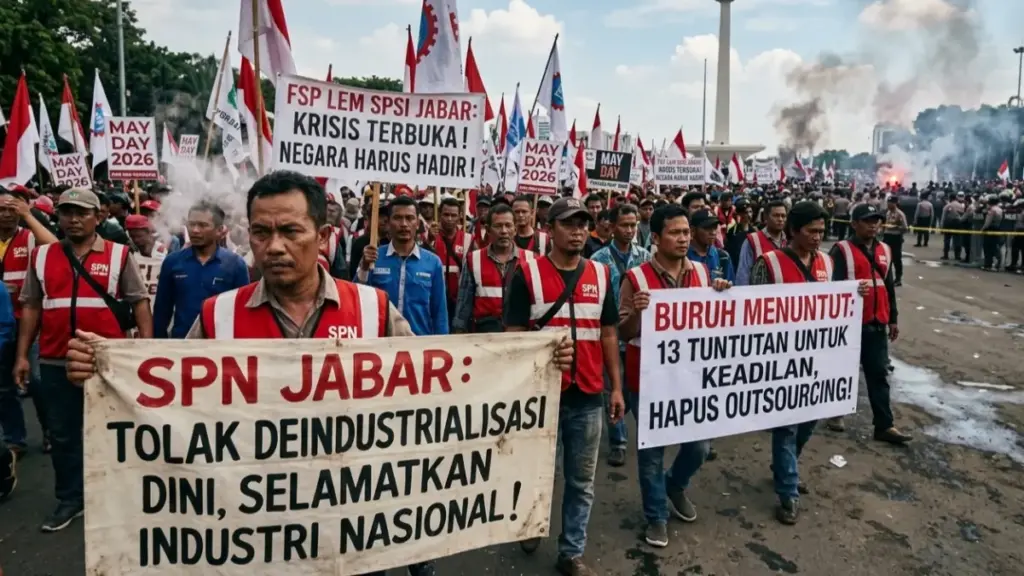 Persiapan hari buruh di Jabar