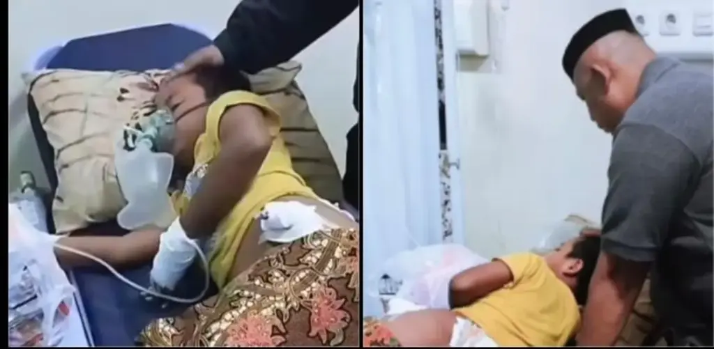 Anak dari desa Gembongan mekar tertusuk besi