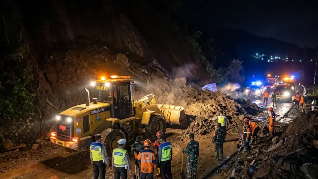 Jalur Cikalong-Cikajang lumpuh karena tanah longsor