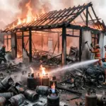 Kebakaran tangki gas di kec. Greged kab. Cirebon