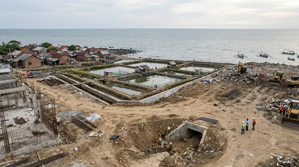 Irigasi di gebangmekar tertutup proyek pabrik