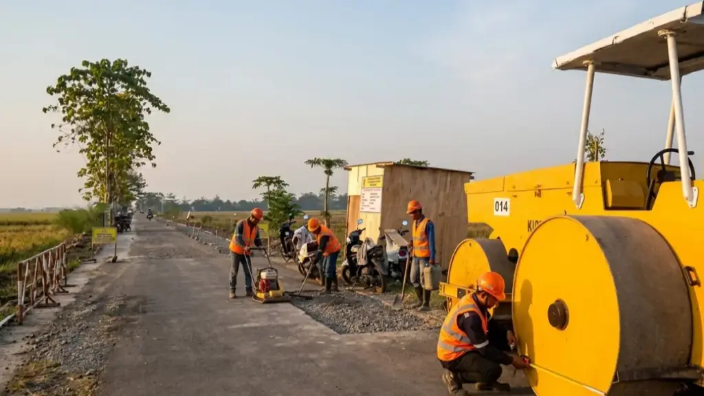 Pembangunan jalan di Sumberlor - Sumberkidul