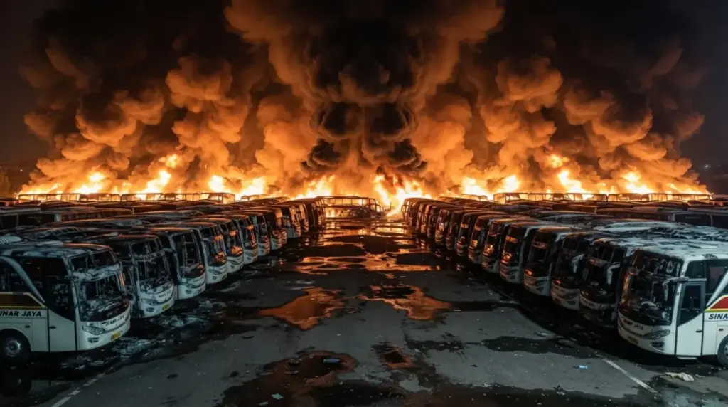 PO Sinar Jaya di Cikarang terbakar