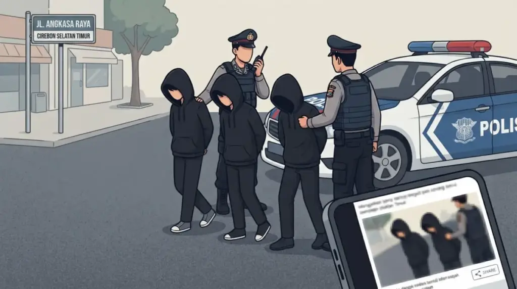 Aksi brutal pelajar di Cirebon yang viral